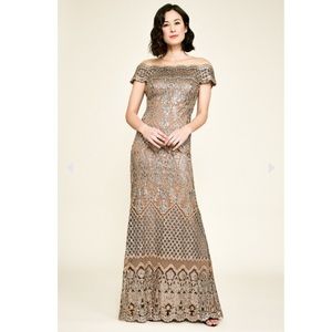 Tadashi Shoji Hawley Sequin Embroidered Gown